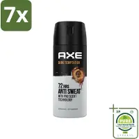 Axe 7 x - Deodorant Spray - 72hrs Anti Sweat - Dark Temptation - 150 ml - Grootverpakking - Anti-transpirant - Deodorant - Dark Temptation - Chocolade Geur - Kruiden Geur