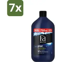 Fa 7 x Men - Sport - Douchegel - Groene Citrus - 750 ml - Douchegel Voor Mannen - Sport Douchegel - Groene Citrus Geur - Verfrissende Douchegel - Dagelijks Gebruik