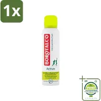 Borotalco 1 x - Deodorant Spray - Active - Citrus & Lime Fresh - 0% Alcohol - 150 ml - Deodorant - Antitranspirant - Citrusgeur - Limoen - Alcoholvrij