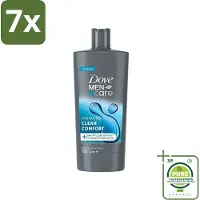 Dove 7 x Men+Care - Clean Comfort - 3-in-1 Douchegel - Hydraterend- 700 ml - Grootverpakking - Douchegel - Mannen - Verzorging - 3-in-1 - Hydraterend