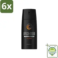 Axe - Deodorant Bodyspray - Musk - 150 ml - Voordeelverpakking - 6 stuks - Mannen deodorant - Musk geur