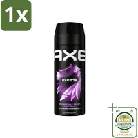 Axe 1 x - Deodorant Bodyspray - 48hrs Fresh - Excite - Crisp Coconut & Black Pepper - 150 ml- Deodorant - Lichaamsgeur - Frisheid - Kokosnoot - Zwarte Peper