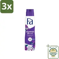 Fa 3 x Deodorant Spray Luxurious Viola 150 ml - Grootverpakking - Deodorant Spray - Geur - Anti-vlekken - Huidverzorging - Luxueuze Geur