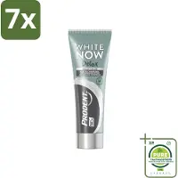 Prodent 7 x - White Now - Tandpasta - Natuurlijke Ingrediënten - Klei En Houtskool - 75 ml - Grootverpakking - Tandpasta - Whitening - Klei - Houtskool - Natuurlijke Tandpasta