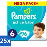 Pampers - Active Baby - Luiers - Maat 6 (13-18 kg) - Extra Groot - 96 Luiers - Bulkverpakking - 25 stuks