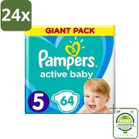 Pampers - Active Baby - Luiers - Maat 5 (11-16 kg) - Zachte Pasvorm - 64 Luiers - Voordeelverpakking - 24 stuks - Active Baby - Luiers maat 5