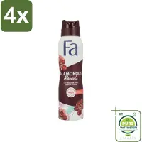 Fa - Glamorous Moments - Deodorant Spray - Zwarte Orchidee - 150 ml - Voordeelverpakking - 4 stuks - Deodorant - Zwarte Orchidee