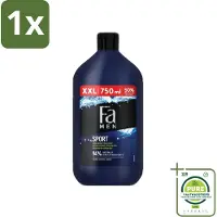 Fa 1 x Men - Sport - Douchegel - Groene Citrus - 750 ml - Douchegel - Mannen - Groene Citrus - Verfrissend - Sport