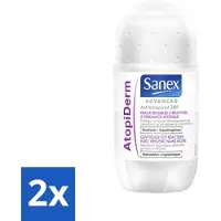 Sanex Advanced - Gevoelig - Deodorant Roller - 24h Anti-Transpirant - Geavanceerd Atopiderm - 50 ml - Voordeelverpakking - 2 stuks