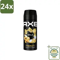 Axe - Deodorant Bodyspray - 48hrs Fresh - Gold - Oud Wood & Fresh Vanilla - 150 ml - Voordeelverpakking - 24 stuks - Deodorant spray - 48 uur bescherming