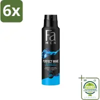 Fa Men - Perfect Wave - Deodorant Spray - Verfrissende Geur - 150 ml - Voordeelverpakking - 6 stuks - Deodorant spray - Men