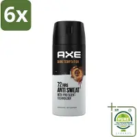 Axe - Deodorant Spray - 72hrs Anti Sweat - Dark Temptation - 150 ml - Voordeelverpakking - 6 stuks - Anti-transpirant - Deodorant