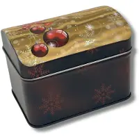 Famanu – Rode kerstballen kist, prachtige kleine donkerrode doos met kerstballen, geschikt voor levensmiddelen, koekjesdoos, afmetingen: 10,4 x 7,6 x 8,0 cm