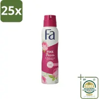 Fa 25 x - Pink Passion - Deodorant Spray - Roze Roos - 150 ml - Grootverpakking - Deodorant Spray - Anti-vlekken - Roze Roos - Huidvriendelijk - Frisheid