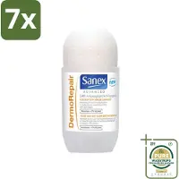 Sanex 7 x Advanced - Dermo Repair - Deodorant Roller - 24h Anti-Transpirant - 0% Alcohol - 50 ml - Grootverpakking - 24h Anti-transpirant - Huidherstel - Huidverzorging - Deodorant Roller - Anti-geur