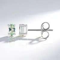 Cavill - Zilveren Oorbellen - 925 Sterling Zilver Gerhodineerd - 2 Ovale Amblygoniet Edelstenen 0 36 ct - Modern Elegant Minimalistisch Design