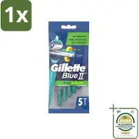 Gillette 1 x Blue II - Plus Slalom - Wegwerpscheermesjes - 5 Scheermesjes- Scheermesje - Wegwerpscheermesje - Glijervaring - Scherpen - Scherpen Mes