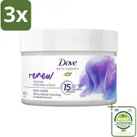 Dove 3 x Bath Therapy Renew - Bodyscrub - Wilde Viooltjes & Roze Hibiscus - 295 ml - Grootverpakking - Huidverzorging - Bodyscrub - Exfoliëren - - Voeden