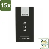 Amando 15 x Noir Eau de Toilette 50 ml - Grootverpakking - Noir Eau De Toilette - Mannelijke Geur - Klassieke Geur - Kruiden - Specerijen