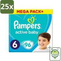Pampers 25 x - Active Baby - Luiers - Maat 6 (13-18 kg) - Extra Groot - 96 Luiers - Grootverpakking - Luiers - Baby Luiers - Luiers Maat 6 - Luiers Voor Actieve Baby's - Luiers Voor Peuters