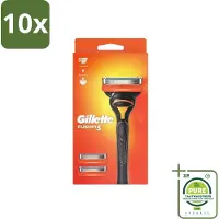 Gillette 10 x - Fusion 5 - Scheermesje - Ergonomisch ontwerp - 2 Extra Navulmesjes - Grootverpakking - Scheerapparaat - Fusion5 - Scheermesjes - Gladgeschoren - Scheerbeurt
