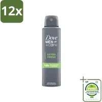 Dove Men+Care - Extra Fresh - Deospray - Anti-Transpirant - 150 ml - Voordeelverpakking - 12 stuks - Deodorant - Antitranspirant