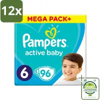 Pampers - Active Baby - Luiers - Maat 6 (13-18 kg) - Extra Groot - 96 Luiers - Voordeelverpakking - 12 stuks - luiers - Baby luiers