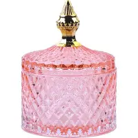 Clayre & Eef Glazen potje Ø 11x15 cm Roze Glas Potje met deksel