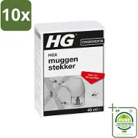 Hg 10 x X - Muggenstekker - Continue Bestrijding - Inclusief Stekker - 54 Nachten - 45 ml - Grootverpakking - Muggenwering - Muggenplaag - Muggen Afweren - Muggenstop - Muggenwerende Stekker