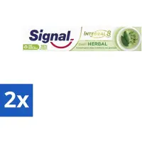 Signal 2 x - Integral & Actions - Tandpasta - Natuurlijke Kruiden - Gerecyclede Verpakking - 75 ml - Tandpasta - Natuurlijke Ingrediënten - Fluoride - Mondverzorging - Tandenpoetsen