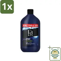 Fa 1 x Men - Sport - Douchegel - Groene Citrus - 750 ml- Douchegel Voor Mannen - Sport Douchegel - Groene Citrus Geur - Verfrissende Douchegel - Dagelijks Gebruik