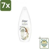 Dove 7 x Nourishing Secrets - Douchegel - Kokosolie & Amandel melk - Sulfaatvrij - 250 ml - Grootverpakking - Douchegel - Kokosolie - Amandelmelk - Natuurlijke Verzorging - Sulfaatvrije Douchegel