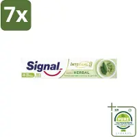 Signal 7 x - Integral & Actions - Tandpasta - Natuurlijke Kruiden - Gerecyclede Verpakking - 75 ml - Grootverpakking - Tandpasta - Natuurlijke Ingrediënten - Fluoride - Mondverzorging - Tandenpoetsen