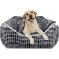 Markenlos – Hondenbed voor grote honden, hondenmand met verwijderbare deken, wasbaar en antislip, geschikt voor huisdieren tot 27 kg (89x64x23 cm