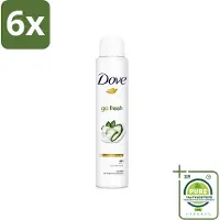 Dove Go Fresh - Deospray - Groene Thee & Komkommer - 200 ml - Voordeelverpakking - 6 stuks - Go Fresh - Deodorant