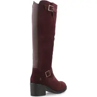 Hush puppies Heidi Leren Dames Bordeaux Hoge Enkelboots met Hak
