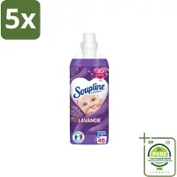 Soupline 5 x - Wasverzachter - Lavendel - 45 Wasbeurten - 1L - Grootverpakking - Wasverzachter - Wasverzachter Lentebloesem - Zachtheid - Frisheid - Geur
