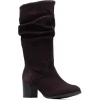 Hush puppies Cosima Suède Dames Chocolade Hiel Kniehooglaarzen