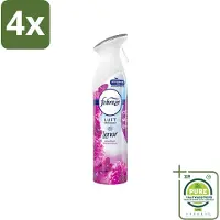 Febreze Amethist Luchtverfrisser Spray - Frisse Bloemen Geur - 300ml - Voordeelverpakking - 4 stuks - Luchtverfrisser - Geurverwijderaar