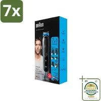 Braun 7 x - Trimset - 7-in-1 - 1 Trim Apparaat - 6 Opzetstukken - Grootverpakking - Baard Trimmer - Gezichtshaar Trimmer - Neushaar Trimmer - Scheermes - Baard Onderhoud