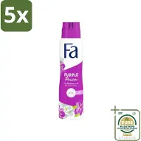 Fa 5 x Deodorant Spray Violet Leaves Passion 150 ml - Grootverpakking - Deodorant Spray - Violette Bladeren - Frisheid - Geur - Langdurige Bescherming