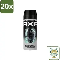 Axe 20 x - Deodorant Spray - 72hrs Anti Sweat - Apollo - 150 ml - Grootverpakking - Anti Transpirant Spray - Zweetbestendig - 72 Uur Bescherming - Geur Groen Fruit - Geur Sandelhout