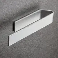 Famanu – Handdoekhouder zonder te boren, zelfklevende wandhouder voor handdoeken, modern design, zilvergrijs, 22 cm