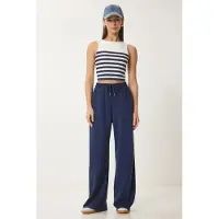 Happiness İstanbul Wijde broek met trekkoord in de taille
