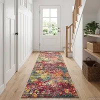 vidaXL Tapijt Runner LESAKA kleurrijk 80 x 100 cm Diamantvelvet
