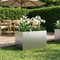 vidaXL Plantenbak zilver 50 x 40 x 40 cm Gegalvaniseerd staal