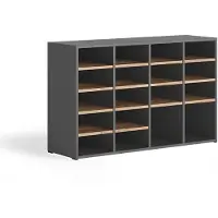 Vicco Schoenenkast Lysander, Antraciet/Goudkleurig Eiken, 104.2 x 65.5 cm met 18 open vakken