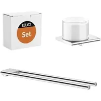 Keuco Edition 400 Badkamerset - Zeepdispenser & Handdoekhouder 45 cm, Made in Germany - Verchroomd