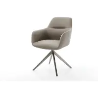 DELIFE Draaistoel Pejo-Flex echt leer mud kruisframe breed grafiet 360° draaibaar rocker-functie pocketveer kern