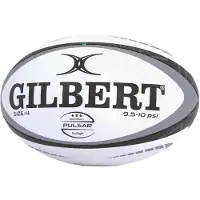 Gilbert rugbybal Pulsar wedstrijdbal maat 5 zwart grijs.